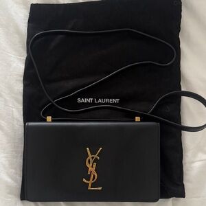 Saint Laurent Black and Gold Shoulder Bag with dust bag